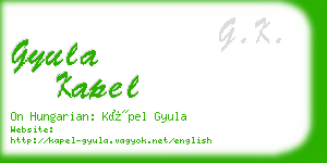 gyula kapel business card